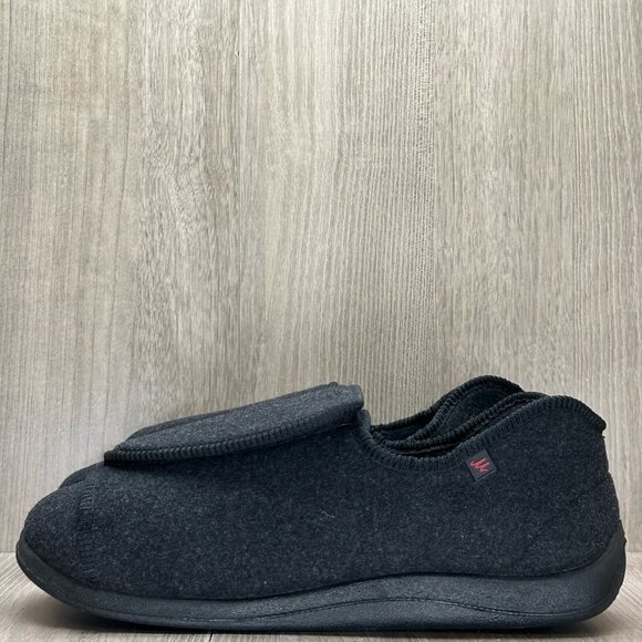 Lesvago Shoes Mens Size 10 Diabetic Slipper Adjustable Slip On Comfort Black - Picture 3 of 12